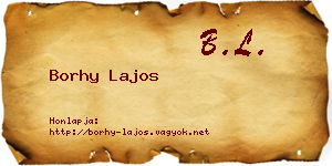 Borhy Lajos névjegykártya